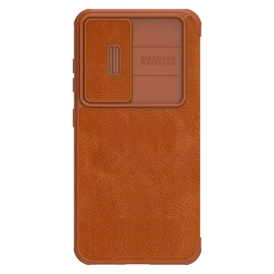 ⁨Etui Nillkin Qin Leather Pro Case etui do Samsung Galaxy S23+ pokrowiec z klapką osłona na aparat brązowe⁩ w sklepie Wasserman.eu