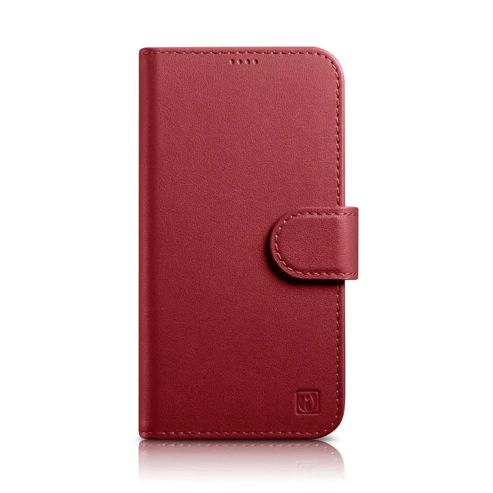 ⁨Etui na telefon iCarer Wallet Case 2in1 do iPhone 14 Pro Max skórzany pokrowiec z klapką Anti-RFID czerwony⁩ w sklepie Wasserman.eu