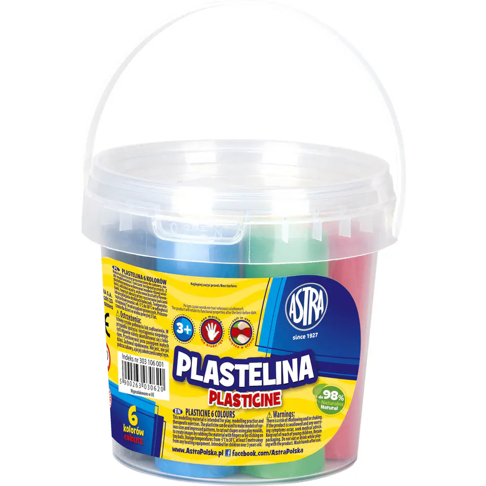 ⁨Plastelina 6kol-wiaderko ASTRA 303106001⁩ w sklepie Wasserman.eu