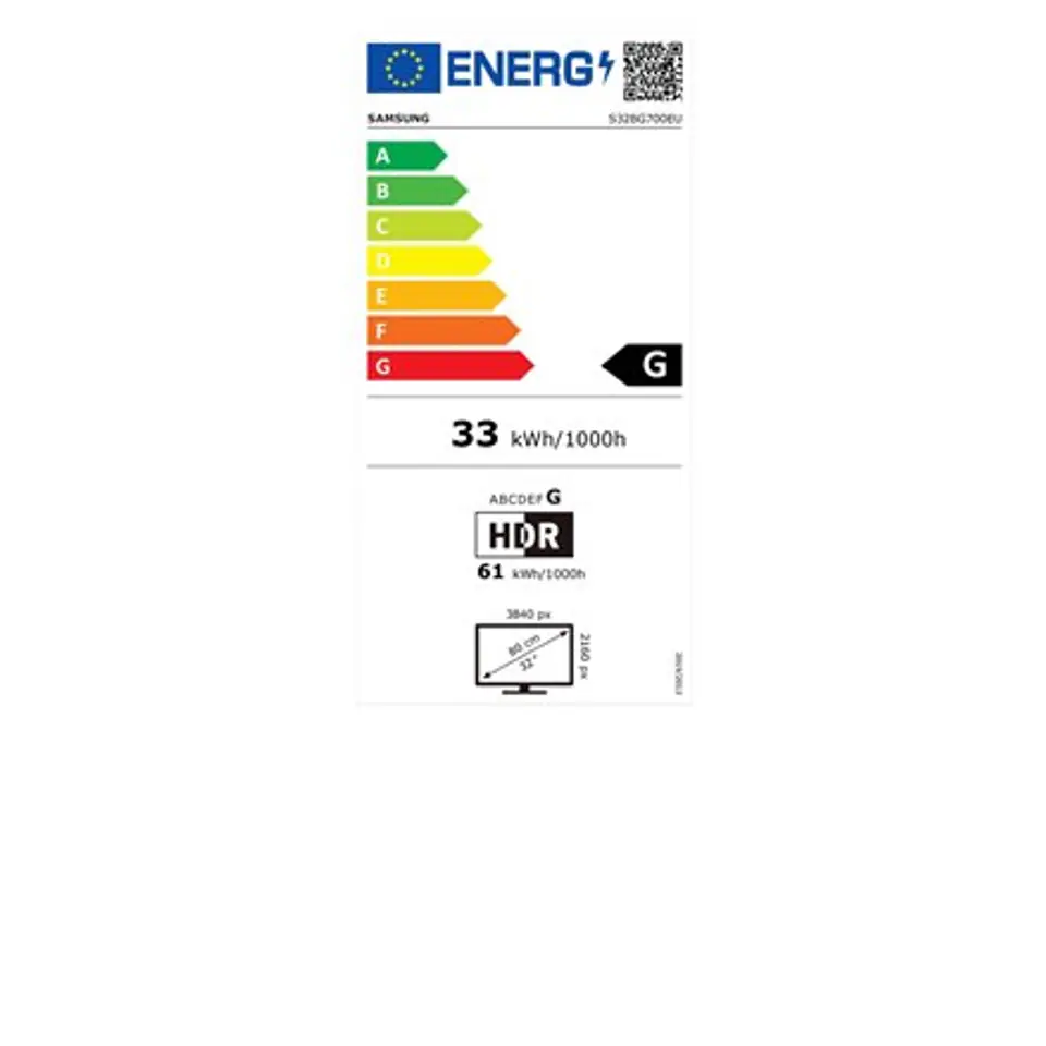 ⁨Płaski monitor Samsung LS32BG700EUXEN 32", IPS, UHD, 3840 x 2160, 16:9, 1 ms, 300 cd/m², Czarny, 144 Hz, Liczba portów HDMI 2⁩ w sklepie Wasserman.eu