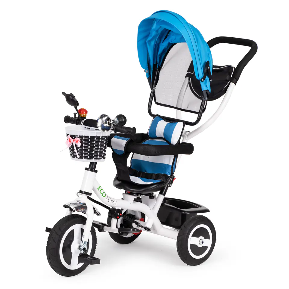 ⁨Tricycle Riding Cart Rotating Blue & White Ecotoys⁩ at Wasserman.eu