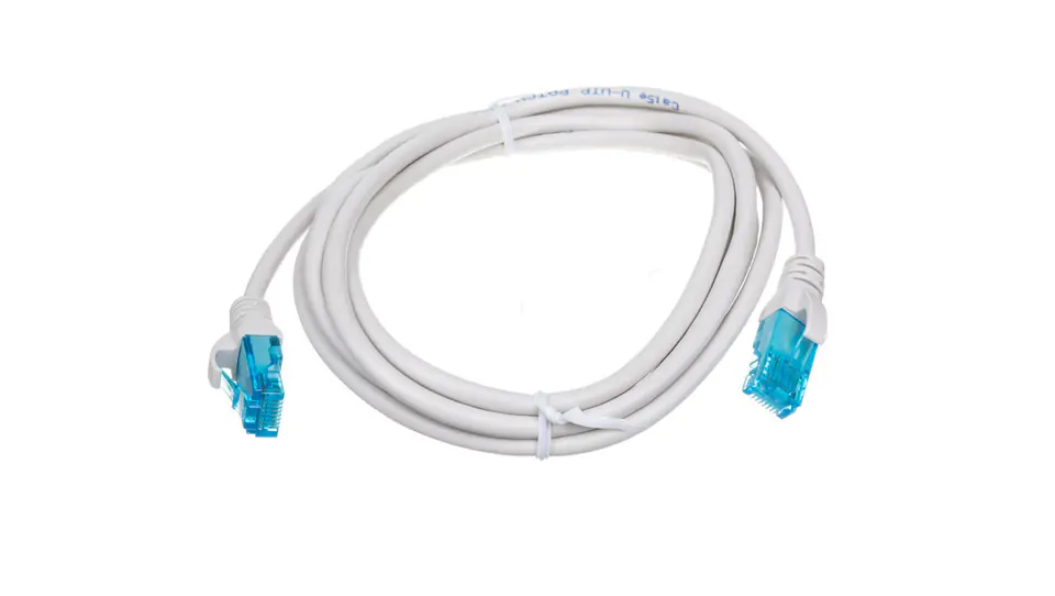 ⁨Kabel krosowy (Patch Cord) U/UTP kat.5e szary 2m DK-1512-020⁩ w sklepie Wasserman.eu