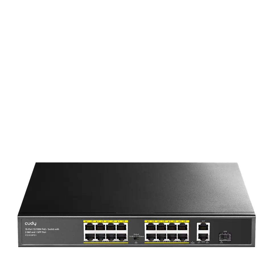 ⁨Cudy FS1018PS1 network switch Fast Ethernet (10/100) Power over Ethernet (PoE) Grey⁩ at Wasserman.eu