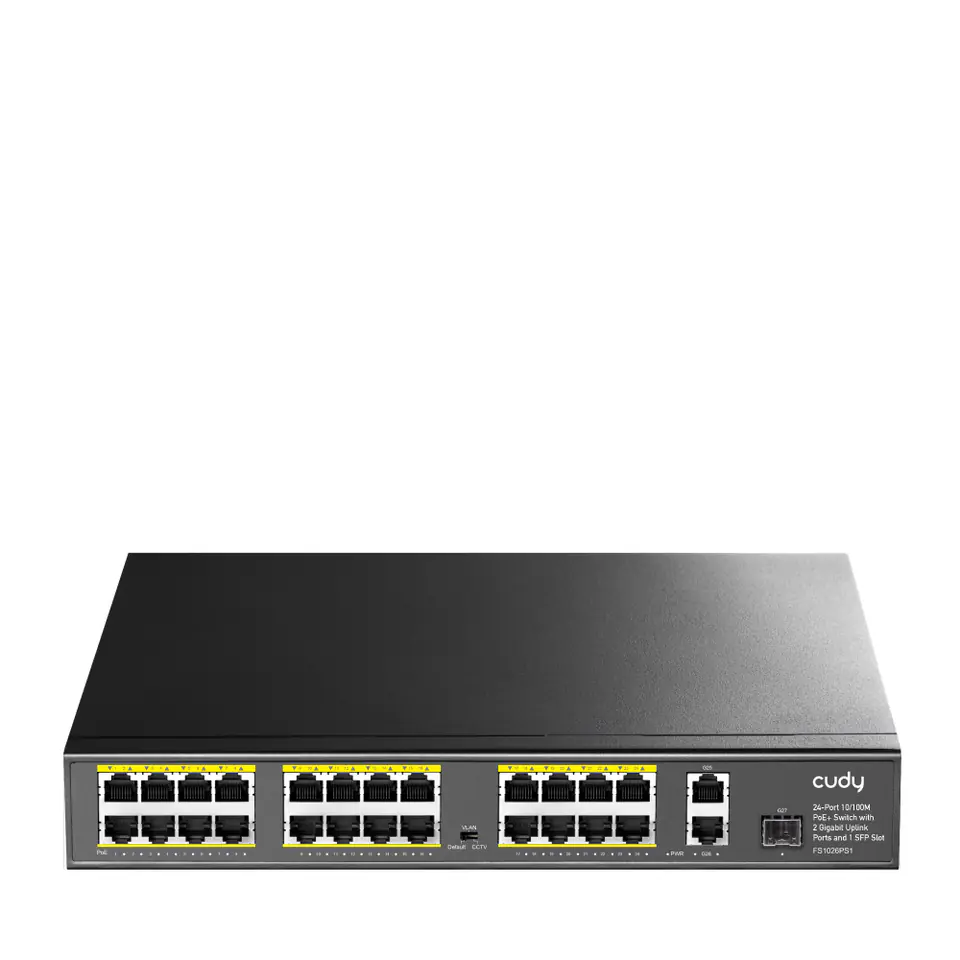 ⁨Cudy FS1026PS1 network switch Unmanaged Gigabit Ethernet (10/100/1000) Power over Ethernet (PoE) Black⁩ at Wasserman.eu
