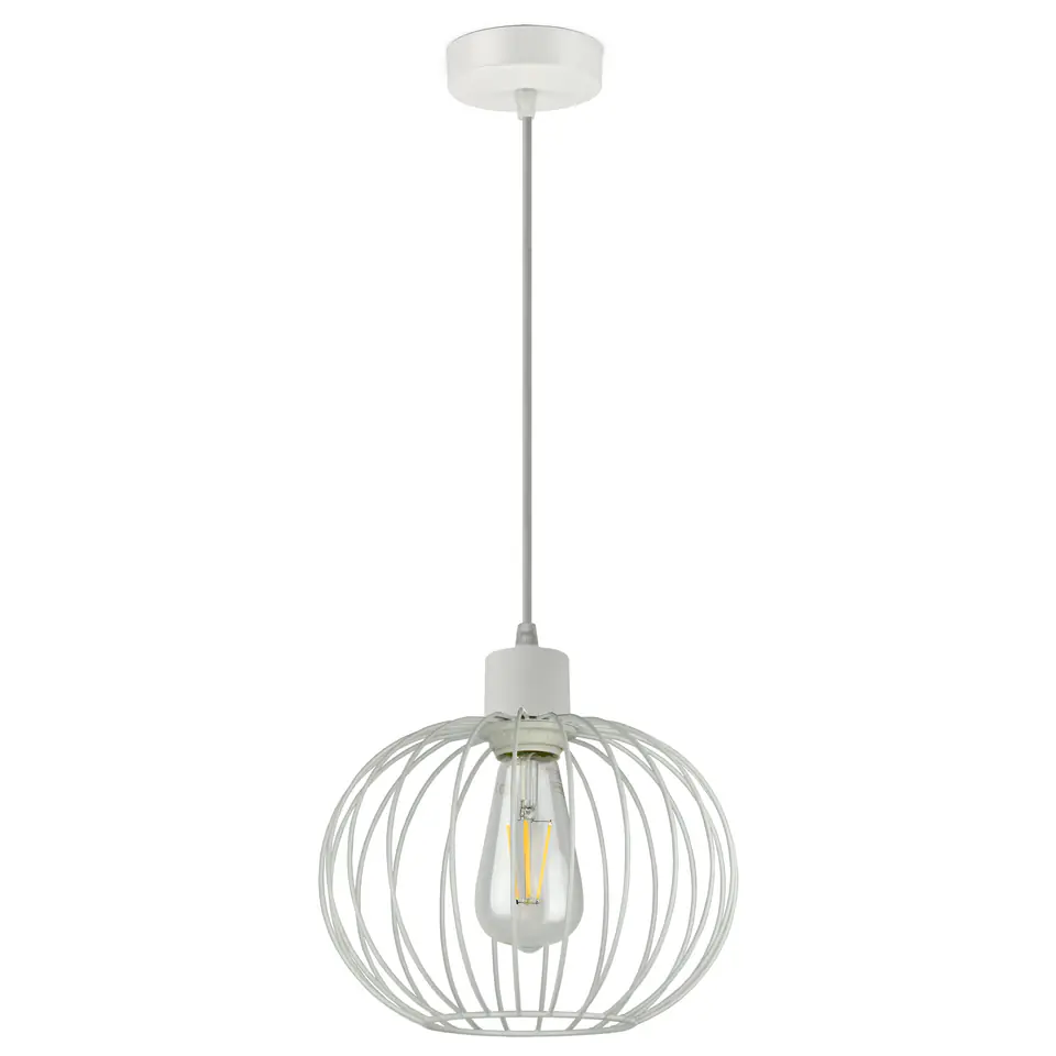 ⁨SOLA lampa wisząca, moc max. 1x60W, E27, biała⁩ w sklepie Wasserman.eu