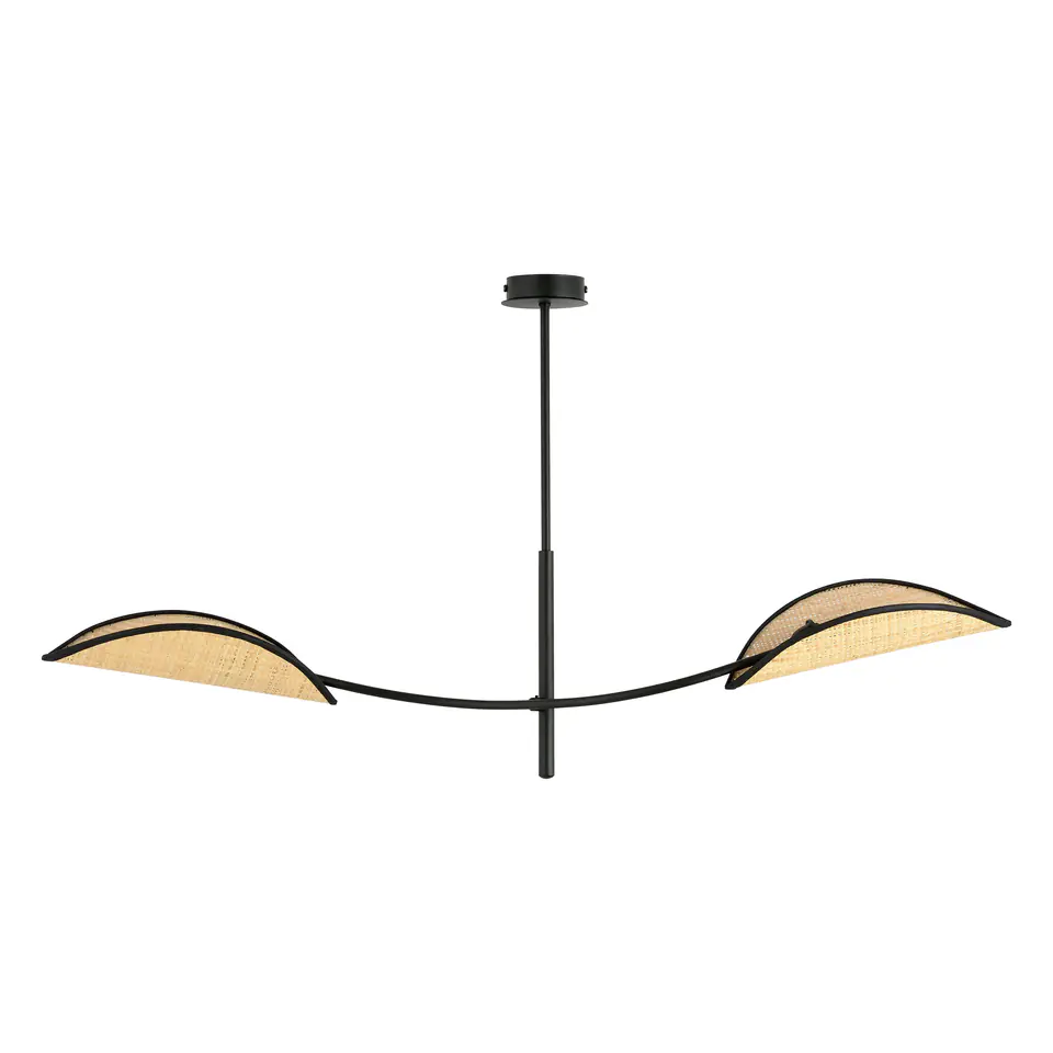 ⁨PETALO lampa wisząca, moc max.2x40W, E14, czarna-ratan⁩ w sklepie Wasserman.eu