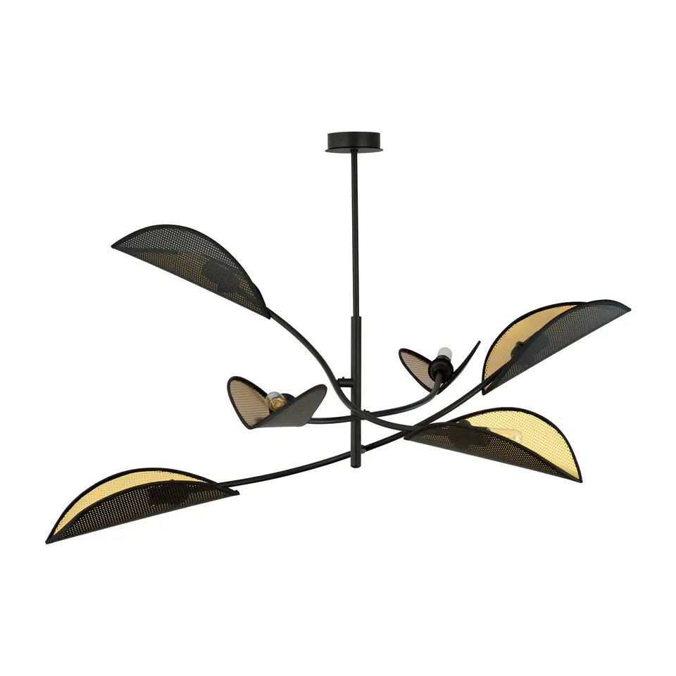 ⁨PETALO lampa wisząca, moc max.6x40W, E14, czarno-złota⁩ w sklepie Wasserman.eu