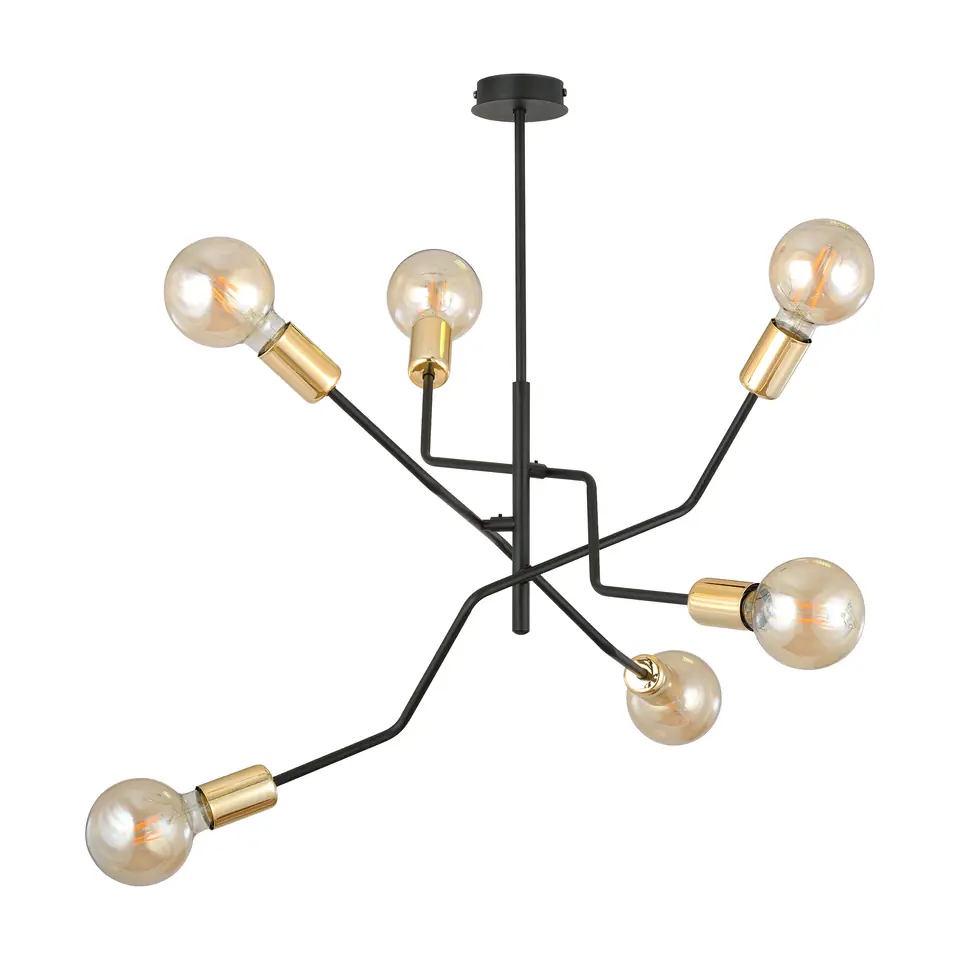 ⁨GIRO lampa wisząca, moc max.6x60W, E27, czarno-złota⁩ w sklepie Wasserman.eu