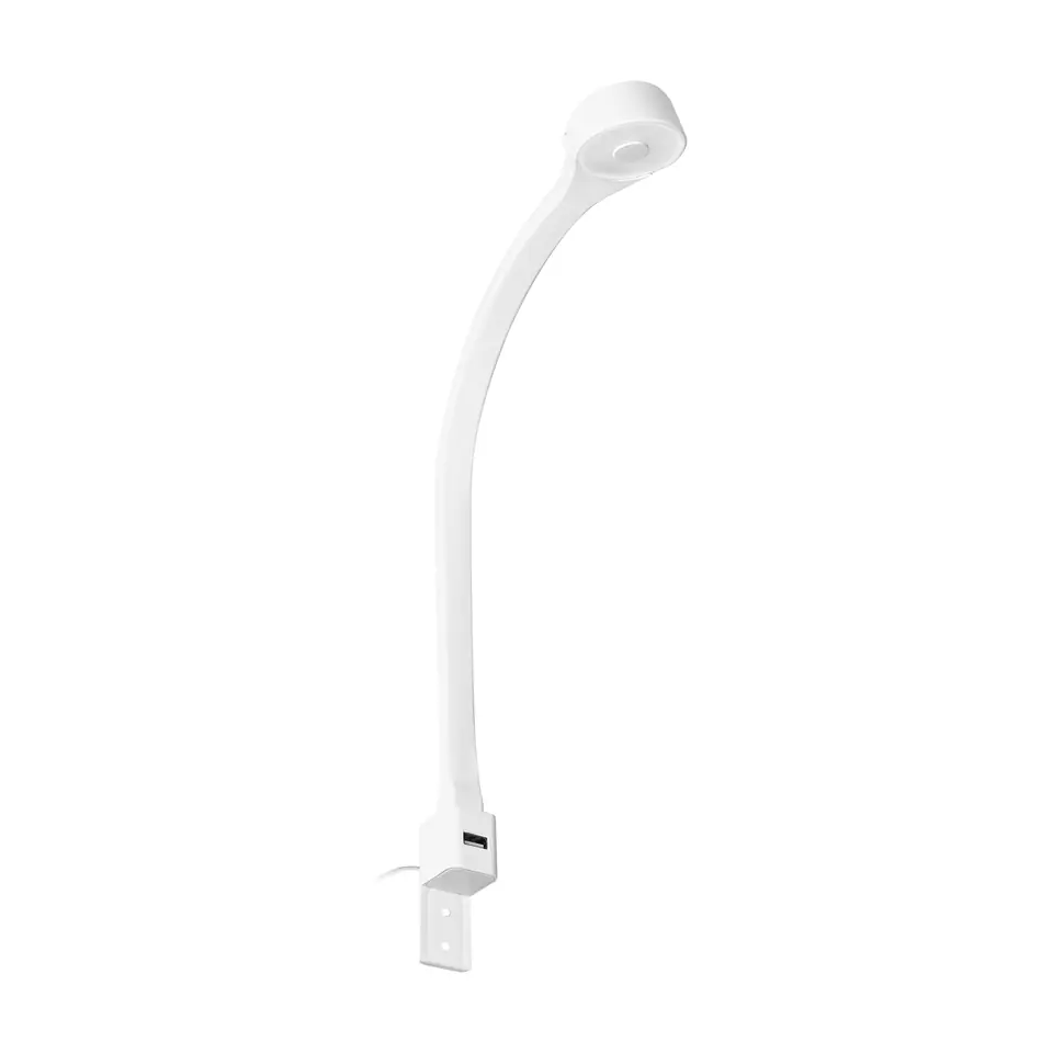 ⁨TEO lampka nocna LED, 1,8/7,5W, 90lm, 4000K, z USB, biała⁩ w sklepie Wasserman.eu