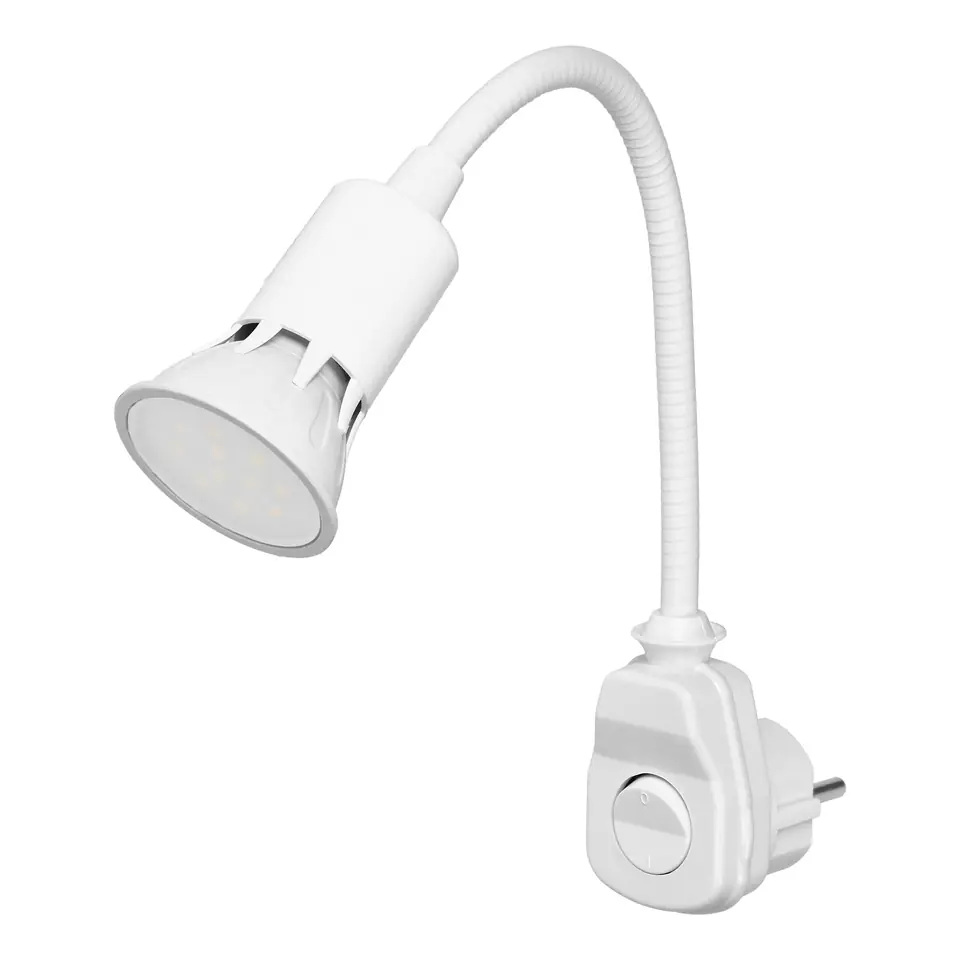 ⁨Lampka wtyczkowa z żarówką LED, biała⁩ w sklepie Wasserman.eu