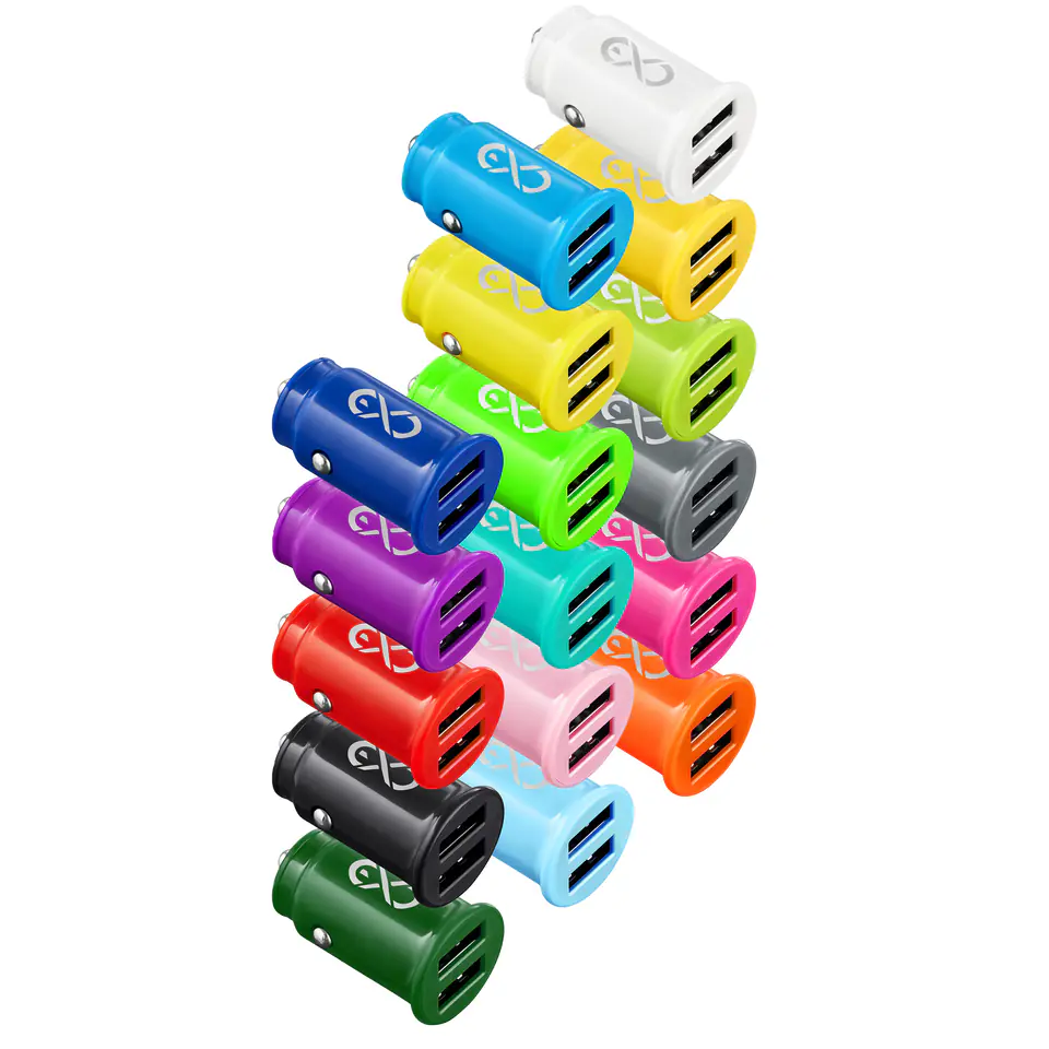 ⁨EXC Mobile ładowarka samochodowa CUTE, 2xUSB, 12W, kolor mix⁩ w sklepie Wasserman.eu