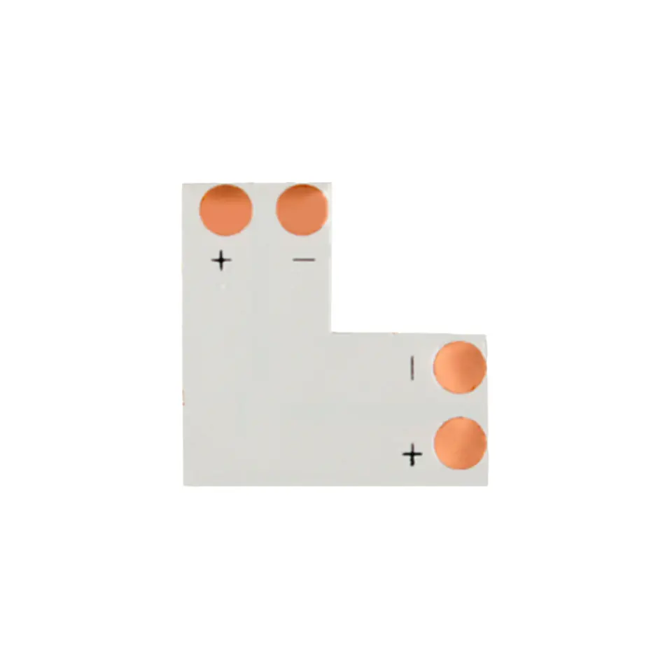 ⁨Kątowa złączka L do szybkiego montażu (szybkozłączka) taśm LED 8mm 2pin-2pin⁩ w sklepie Wasserman.eu