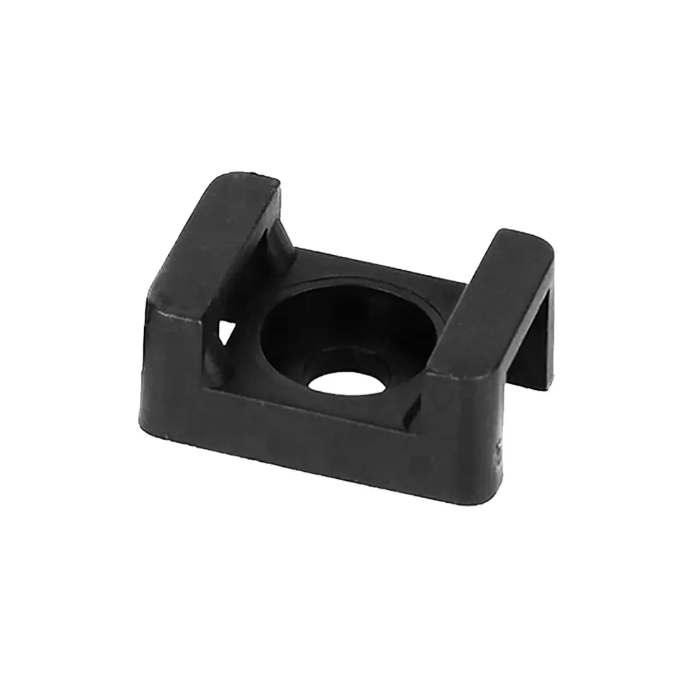 ⁨Uchwyt opaski kablowej, siodełkowy, przykręcany, 16x11 mm, otwór montażowy 3,2mm, czarny, 100 sztuk⁩ w sklepie Wasserman.eu