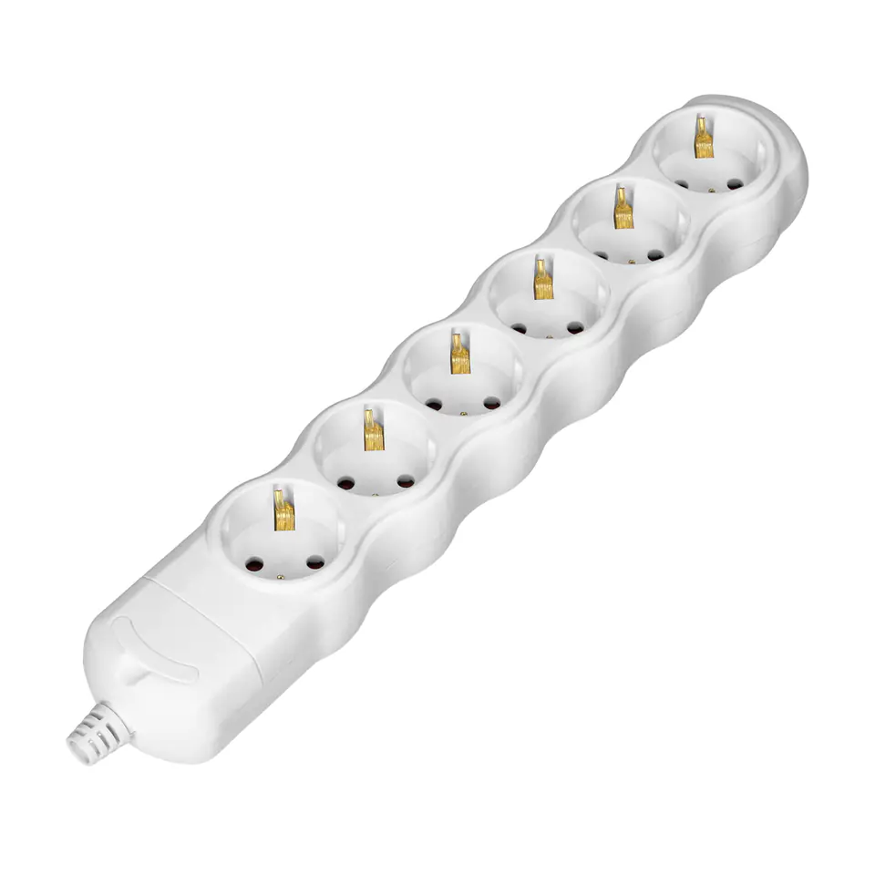 ⁨Rozgałęźnik 6x2P+Z Schuko, biały⁩ w sklepie Wasserman.eu