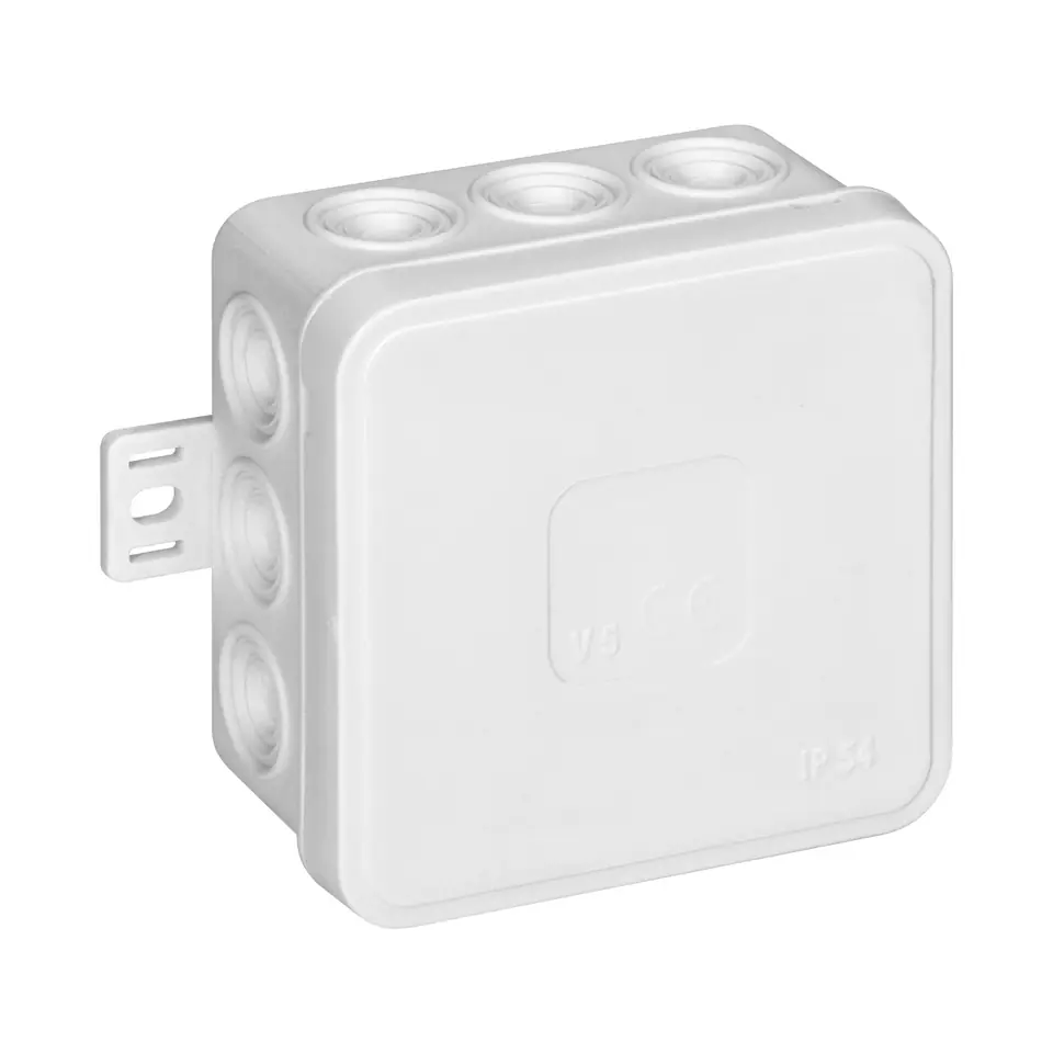 ⁨Puszka n/t CLICK, IP54, 12 przepustów, 75x75x41mm, biała⁩ w sklepie Wasserman.eu