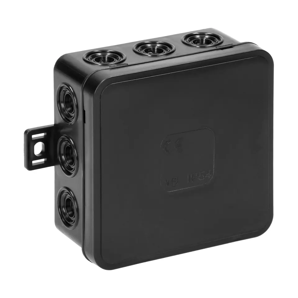 ⁨Puszka n/t CLICK, IP54, 12 przepustów, 85x85x41mm, czarna⁩ w sklepie Wasserman.eu