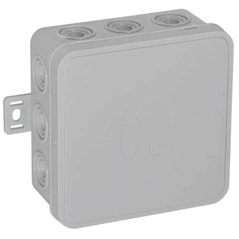 ⁨Puszka n/t CLICK, IP54, 12 przepustów, 85x85x41mm, szara, 50 szt.⁩ w sklepie Wasserman.eu