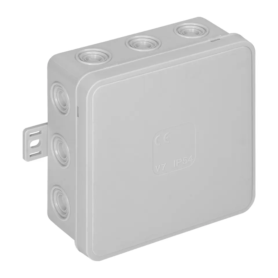 ⁨Puszka n/t CLICK, IP54, 12 przepustów, 100x100x41mm, szara⁩ w sklepie Wasserman.eu
