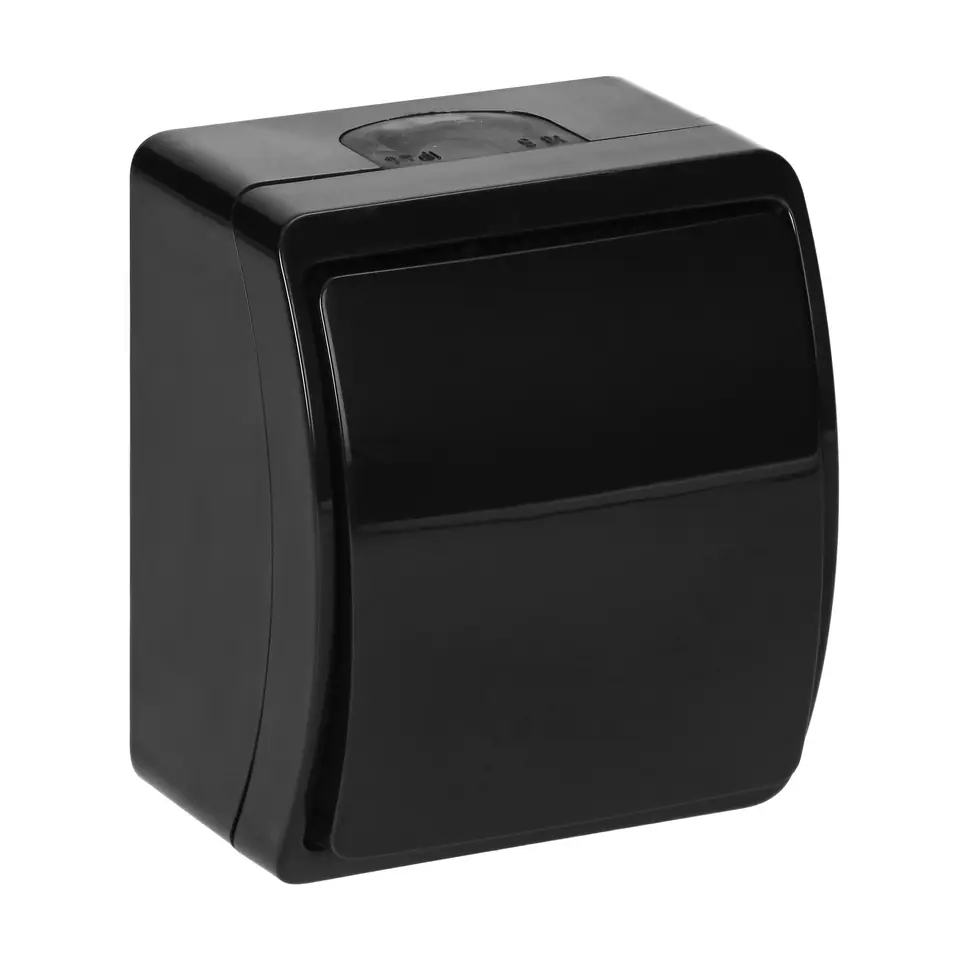 ⁨Łącznik jednobiegunowy n/t AQUATIC, IP44, czarny⁩ w sklepie Wasserman.eu