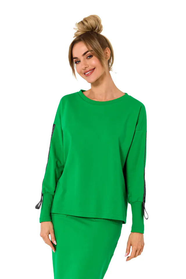 ⁨M727 Bluza z lampasami - soczysta zieleń (kolor zielony, rozmiar S)⁩ w sklepie Wasserman.eu