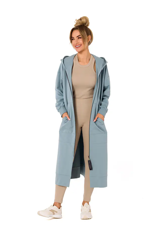 ⁨M729 Bluza długa jak parka - agawa (kolor niebieski, rozmiar L/XL)⁩ w sklepie Wasserman.eu