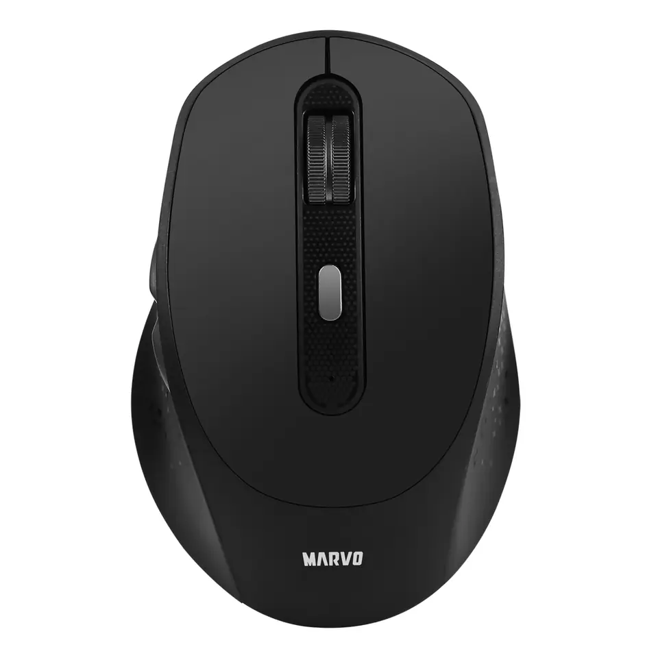 ⁨Marvo Mysz WM106W BK, 1600DPI, Bluetooth a 2,4GHz, optyczna, 6kl., bezprzewodowa, czarna, wbudowany akumulator, biurowa, cicha, DU⁩ w sklepie Wasserman.eu