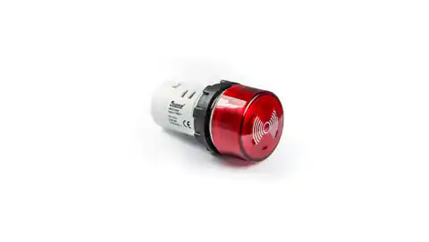 ⁨Buzzer, monoblok, 230V AC, 85db, podświetlany, IP65, czerwony T0-MBZS220SE⁩ w sklepie Wasserman.eu