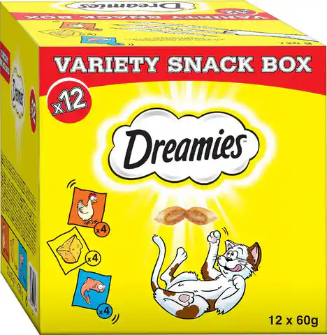 ⁨DREAMIES Variety Snack Box - cat treats - 12x60 g⁩ at Wasserman.eu