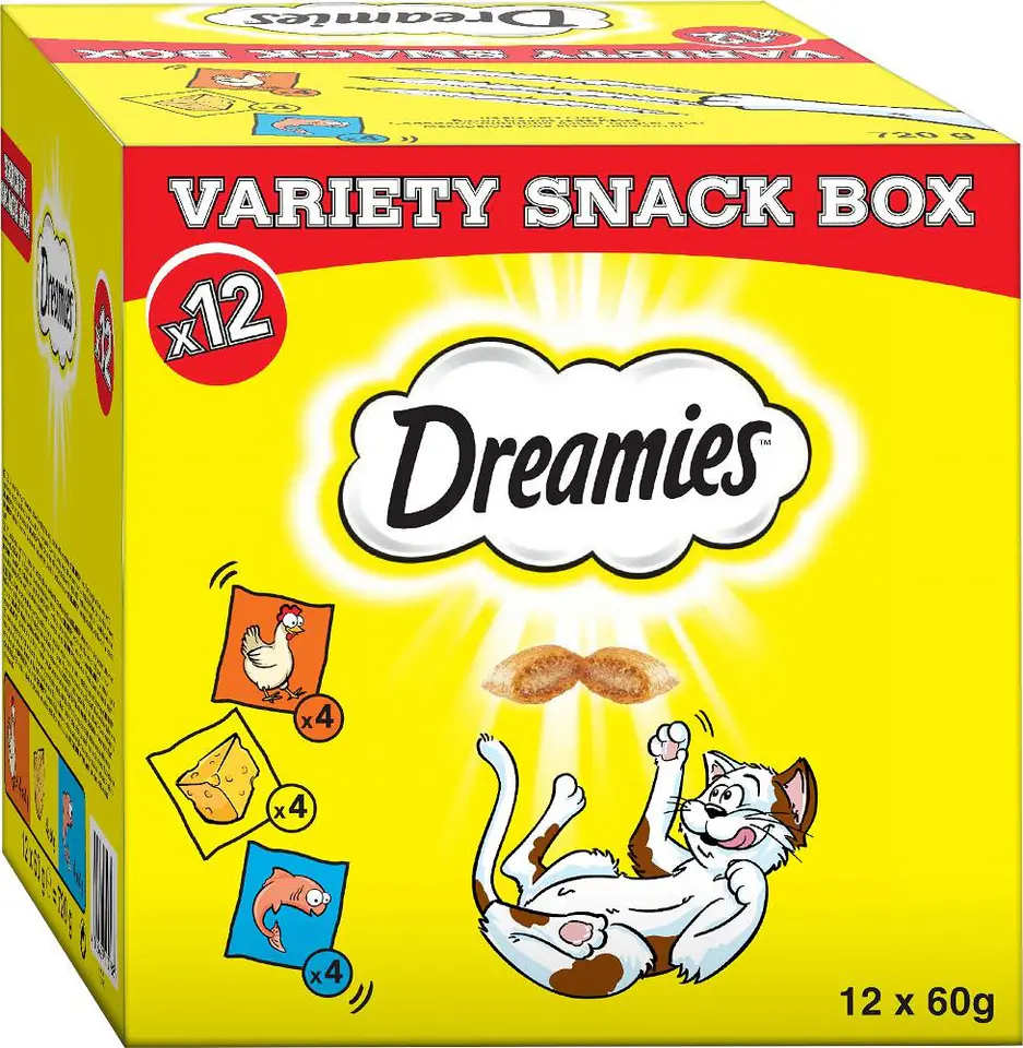 ⁨DREAMIES Variety Snack Box - przysmak dla kota - 12x60 g⁩ w sklepie Wasserman.eu