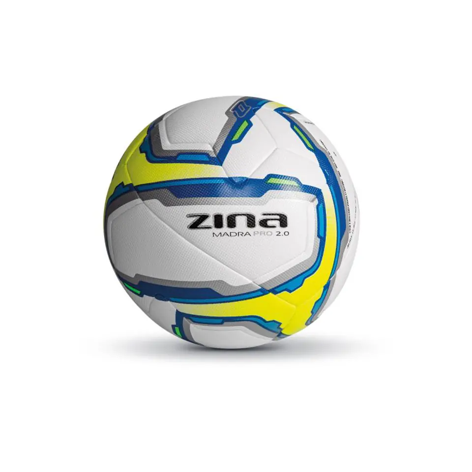 ⁨Piłka Zina Madra Pro 2.0 meczowa 02198 (kolor Biały. Niebieski. Żółty)⁩ w sklepie Wasserman.eu