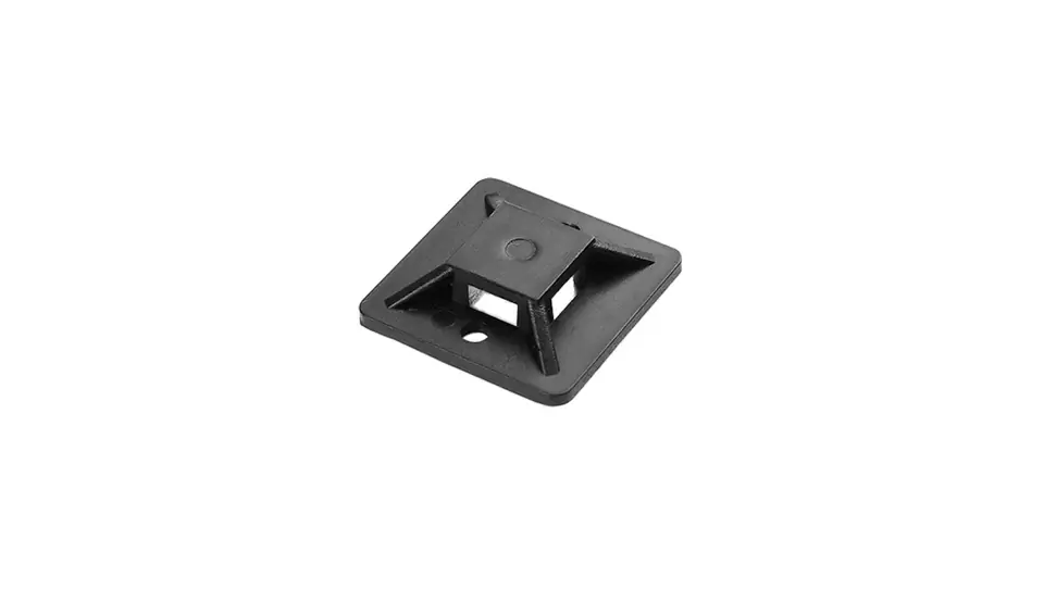 ⁨Cable tie holder, self-adhesive, 20x20 mm, black, 10 pieces⁩ at Wasserman.eu