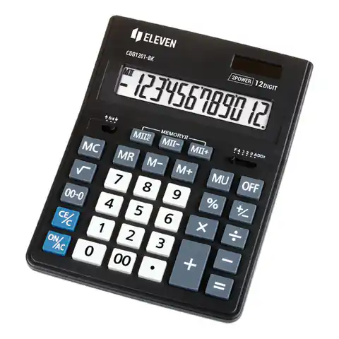 ⁨Eleven Kalkulator CDB1201-BK, czarna, biurkowy, 12 miejsc⁩ w sklepie Wasserman.eu