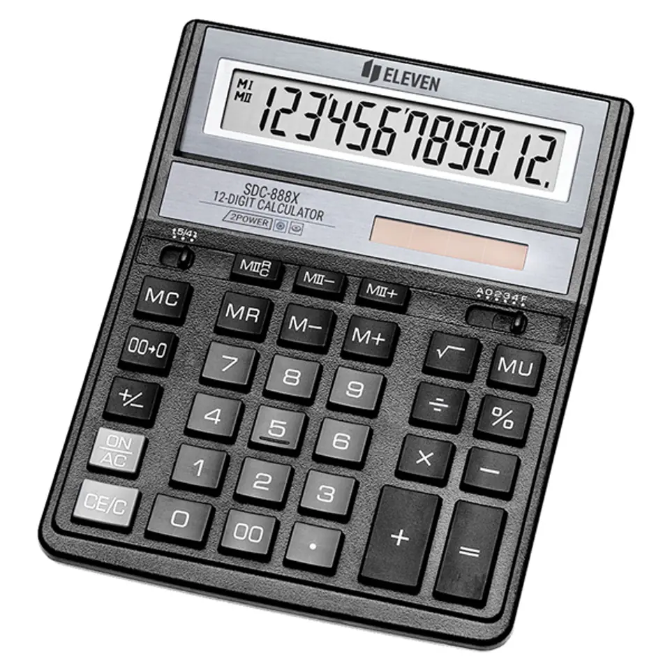 ⁨Eleven Kalkulator SDC888XBK, czarna, biurkowy, 12 miejsc⁩ w sklepie Wasserman.eu