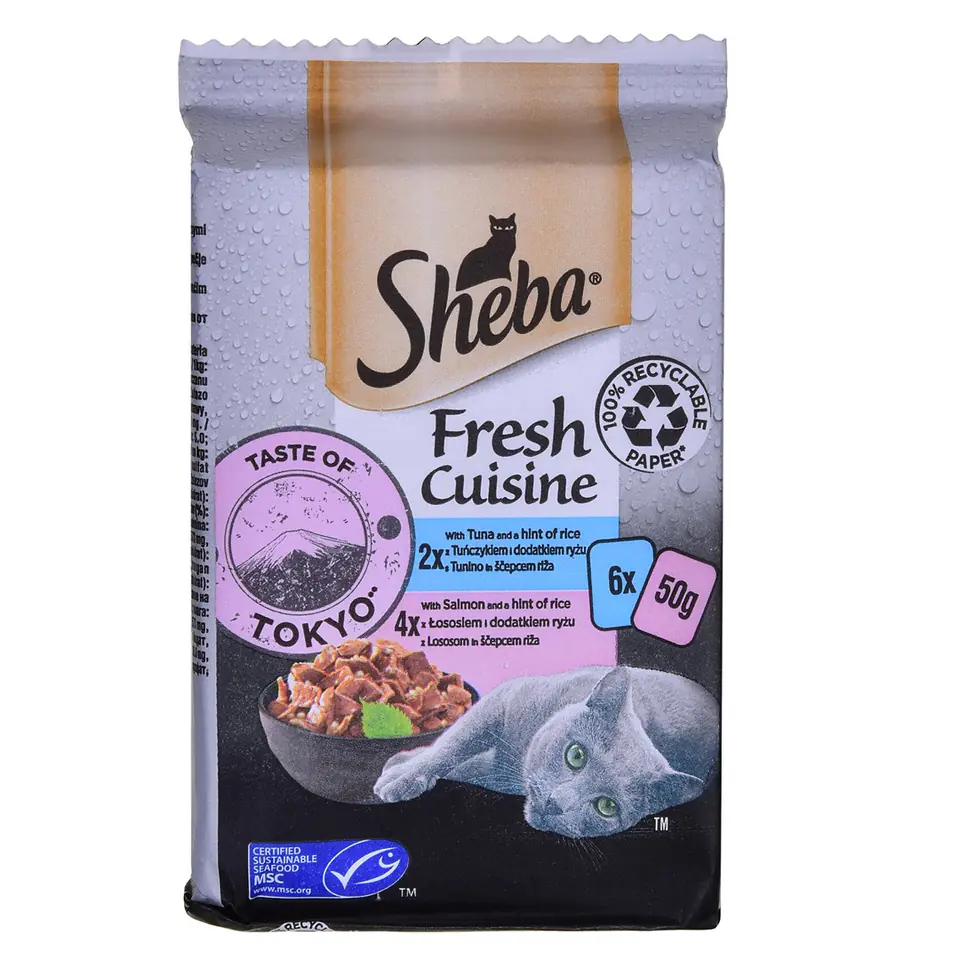 ⁨SHEBA Mini Fresh Cuisine Taste of Tokyo - mokra karma dla kota - 6x50 g⁩ w sklepie Wasserman.eu