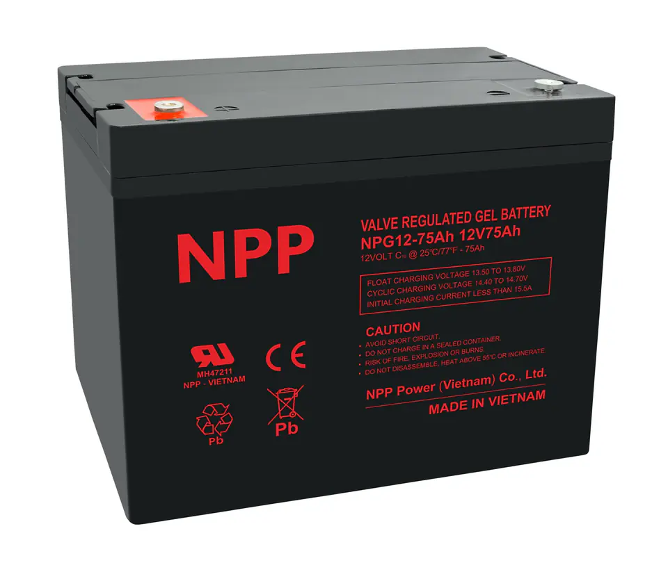 ⁨Akumulator Żelowy NPG 12V 75Ah NPP AGM DEEP GEL⁩ w sklepie Wasserman.eu