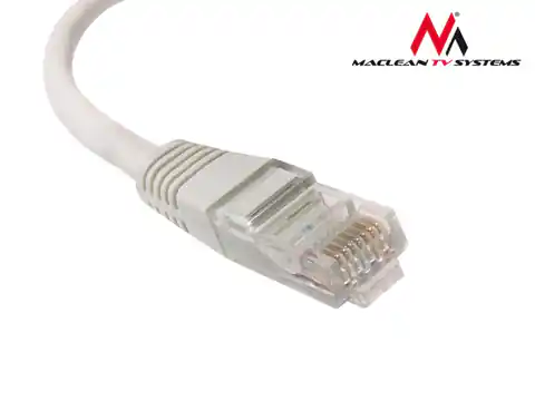 ⁨MCTV-656 Przewód, kabel patchcord UTP cat6 wtyk-wtyk 15 m szary Maclean⁩ w sklepie Wasserman.eu
