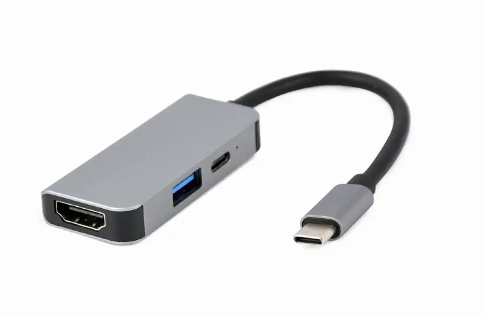 ⁨GEMBIRD MULTI ADAPTER USB TYP-C 3W1 (HUB USB + HDMI + PD)⁩ w sklepie Wasserman.eu