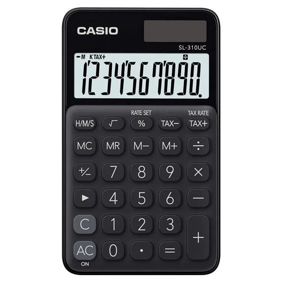 ⁨Casio Kalkulator SL 310 UC BK, czarna, 10 miejsc, podwójne zasilanie⁩ w sklepie Wasserman.eu