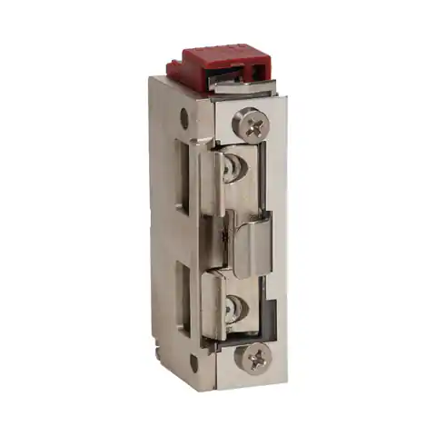 ⁨Elektrozaczep symetryczny z prowadnicą i sygnalizacją niedomkniętych drzwi, rewersyjny, MINI, NISKOPRĄDOWY 280mA dla 12VDC⁩ w sklepie Wasserman.eu