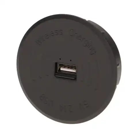 ⁨Bezprzewodowa ładowarka indukcyjna z dodatkowym portem USB, czarna⁩ w sklepie Wasserman.eu