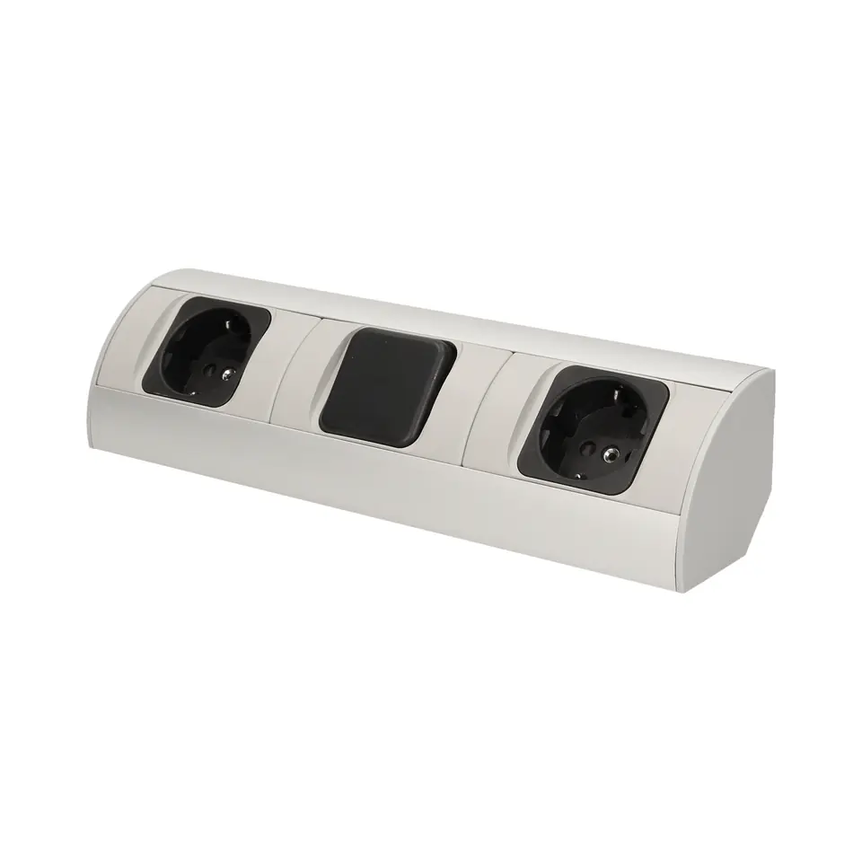 ⁨Furniture socket with switch, 2x2P+Z, schuko version⁩ at Wasserman.eu