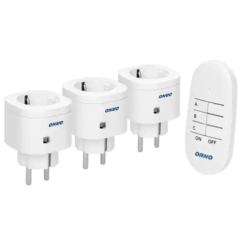 ⁨Set of wireless mini sockets controlled by a 3+1 remote control, schuko version⁩ at Wasserman.eu