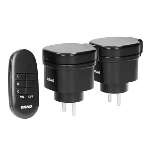 ⁨Set of wireless mini sockets controlled by remote control 2+1, IP44, Schuko version⁩ at Wasserman.eu