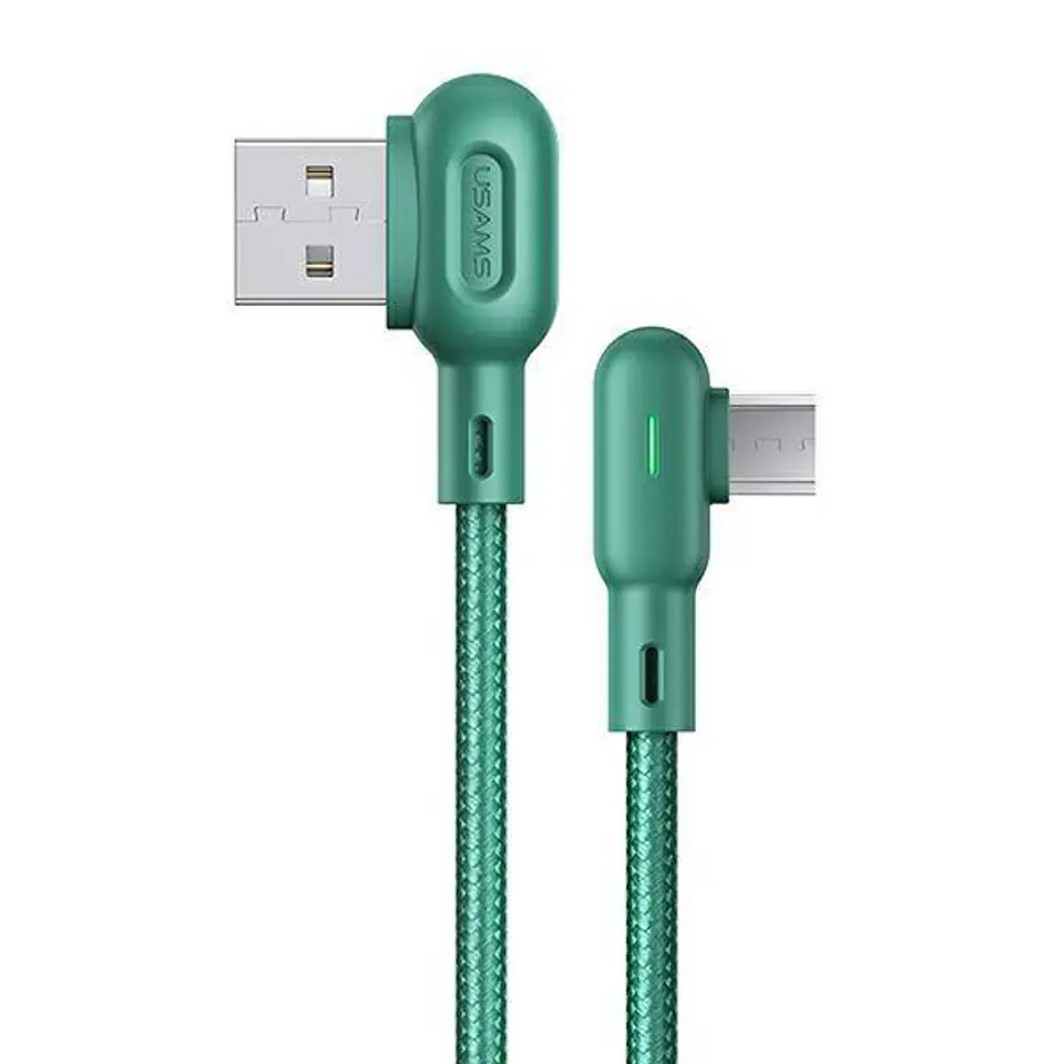 ⁨USAMS Cable angled U57 MicroUSB 1,2m 2A green/green SJ458USB02 (US-SJ458)⁩ at Wasserman.eu