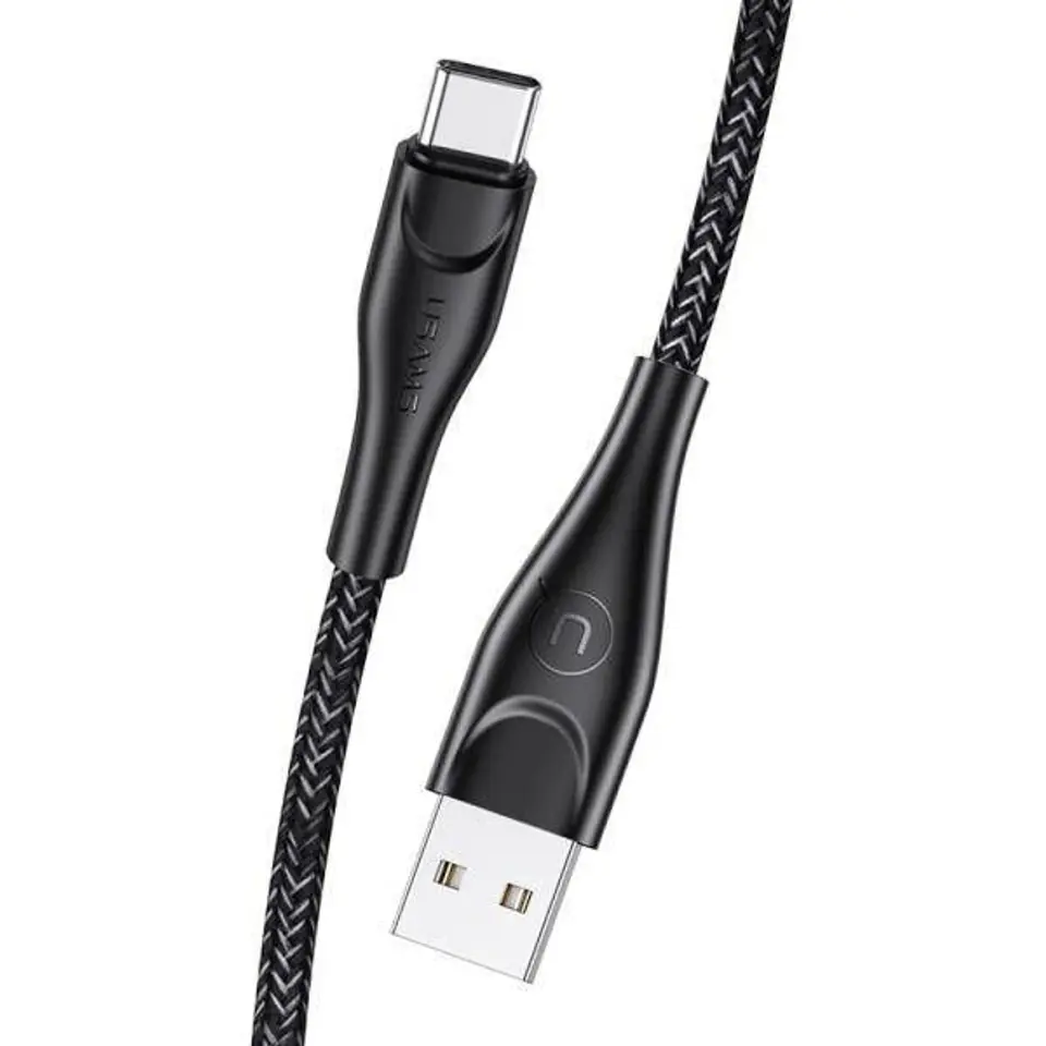 ⁨USAMS Kabel pleciony U41 USB-C 2m 2A czarny/black SJ395USB01 (US-SJ395) Fast Charge⁩ w sklepie Wasserman.eu