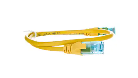 ⁨Digitus CAT 5e U-UTP Patch cord, PVC AWG 26/7, Modular RJ45 (8/8) plug, 0.5 m, Yellow⁩ w sklepie Wasserman.eu