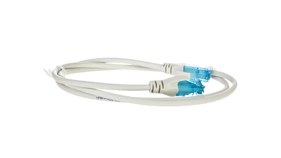 ⁨Kabel krosowy (Patch Cord) U/UTP kat.5e szary 1m DK-1512-010⁩ w sklepie Wasserman.eu