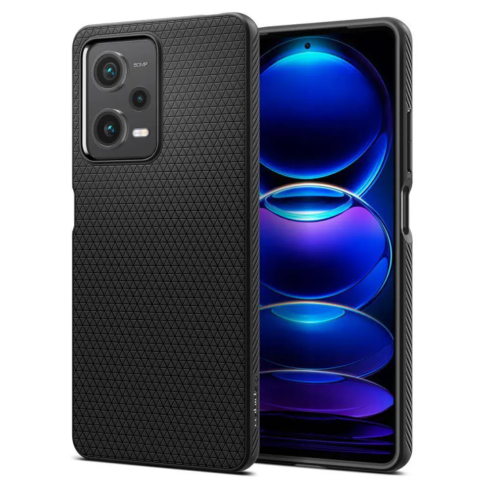 ⁨Etui XIAOMI REDMI NOTE 12 PRO / POCO 5X PRO 5G Spigen Liquid Air Matte czarne⁩ w sklepie Wasserman.eu