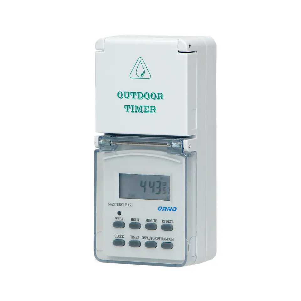 ⁨Elektroniczny programator czasowy (Schuko), 8 programów, IP44⁩ w sklepie Wasserman.eu