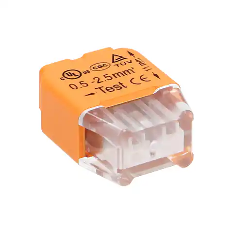 ⁨Złączka instalacyjna wciskana 2-przewodowa; na drut 0,75-2,5mm?; IEC 300V/24A; Blister 10 szt.⁩ w sklepie Wasserman.eu
